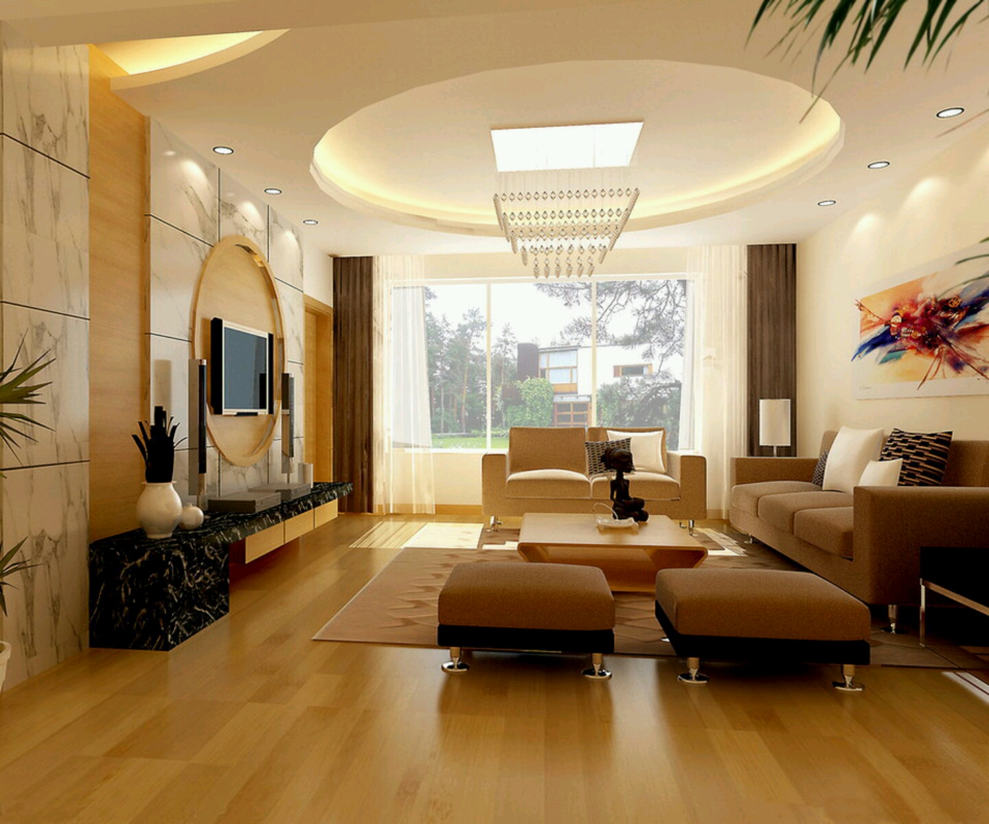 Modern interior decoration living rooms ceiling designs ideas. (2)